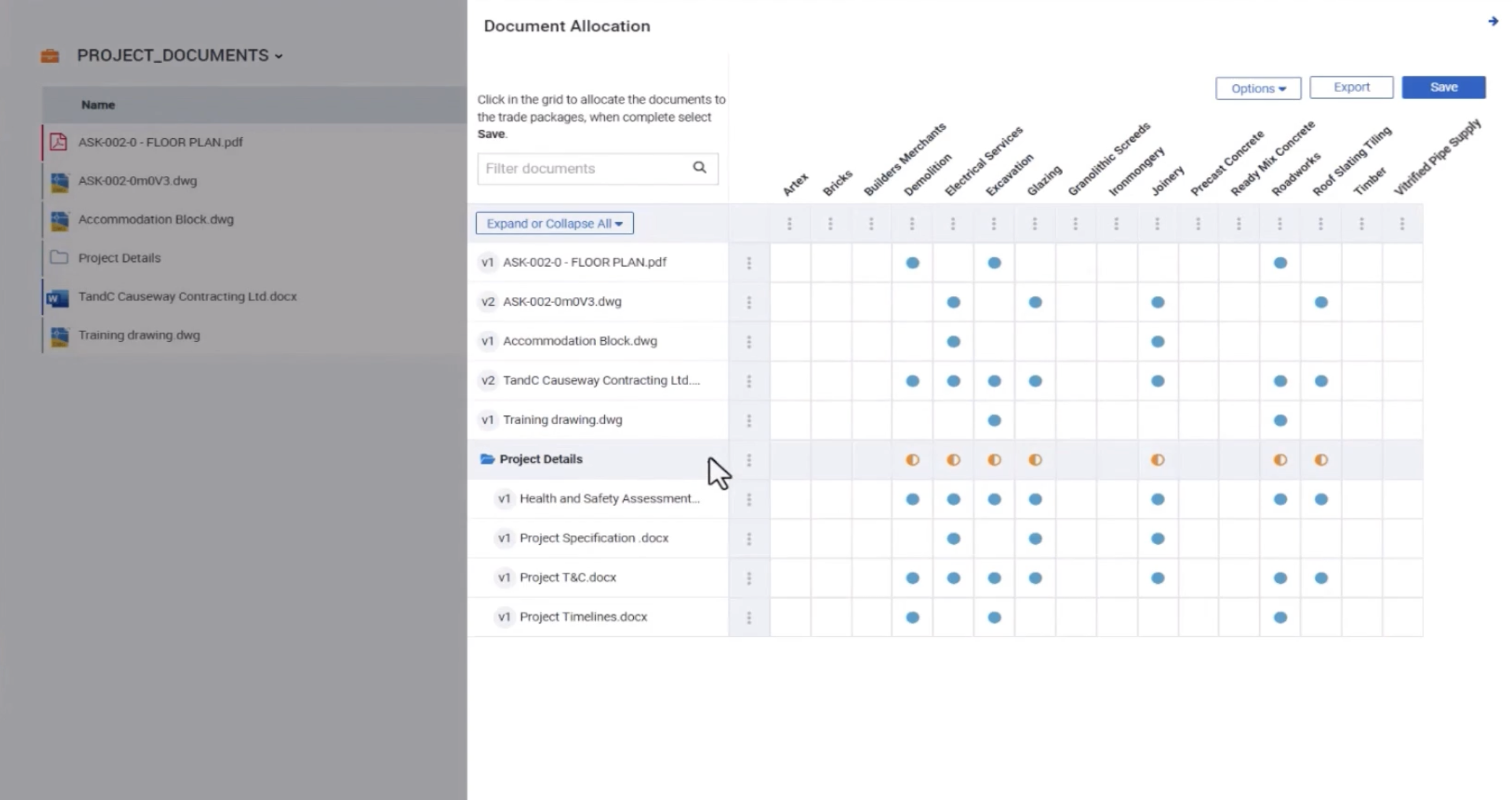 Manage bidding documents